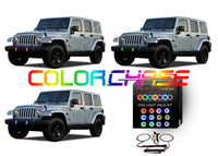 Jeep Wrangler ColorChase LED Halo Fog Light Kit 1997-2015