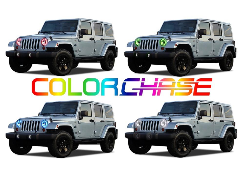 Jeep Wrangler ColorChase LED Halo Headlight Kit 1997-2015