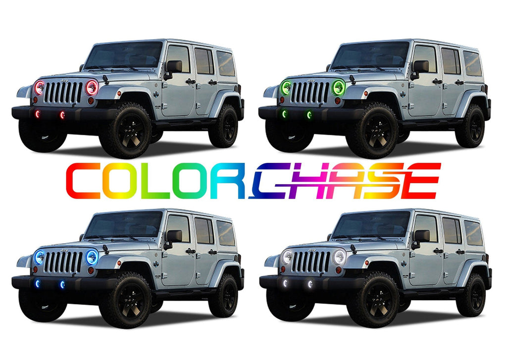 Jeep Wrangler ColorChase Headlight & LED Halo Fog Light Kit 1997-2015