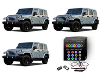 Jeep Wrangler V.3 Fusion Color Change LED Halo Fog Light Kit 1997-2015