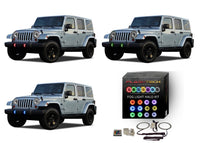 Jeep Wrangler V.3 Fusion Color Change LED Halo Fog Light Kit 1997-2015