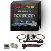 Jeep Wrangler V.3 Fusion Color Change LED Halo Fog Light Kit 1997-2015