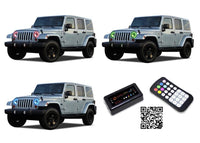 Jeep Wrangler V.3 Fusion Color Change LED Halo Headlight Kit 1997-2017