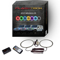 Jeep Wrangler V.3 Fusion Color Change LED Halo Headlight Kit 1997-2017