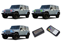 Jeep Wrangler V.3 Fusion Color Change LED Halo Headlight Kit 1997-2017