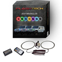 Jeep Wrangler V.3 Fusion Color Change LED Halo Headlight Kit 1997-2017