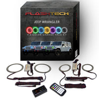 Jeep Wrangler V.3 Fusion Color Change Headlight & LED Halo Fog Light Kit 1997-2015