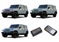 Jeep Wrangler V.3 Fusion Color Change Headlight & LED Halo Fog Light Kit 1997-2015