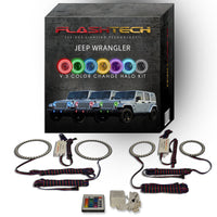 Jeep Wrangler V.3 Fusion Color Change Headlight & LED Halo Fog Light Kit 1997-2015