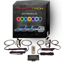 Jeep Wrangler V.3 Fusion Color Change Headlight & LED Halo Fog Light Kit 1997-2015
