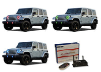 Jeep Wrangler V.3 Fusion Color Change Headlight & LED Halo Fog Light Kit 1997-2015