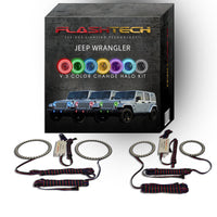 Jeep Wrangler V.3 Fusion Color Change Headlight & LED Halo Fog Light Kit 1997-2015
