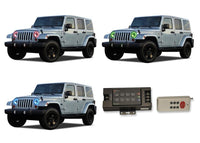 Jeep Wrangler V.3 Fusion Color Change LED Halo Headlight Kit 1997-2017