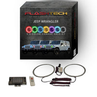 Jeep Wrangler V.3 Fusion Color Change LED Halo Headlight Kit 1997-2017