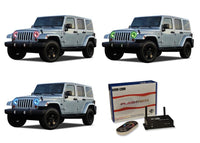 Jeep Wrangler V.3 Fusion Color Change LED Halo Headlight Kit 1997-2017