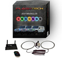 Jeep Wrangler V.3 Fusion Color Change LED Halo Headlight Kit 1997-2017