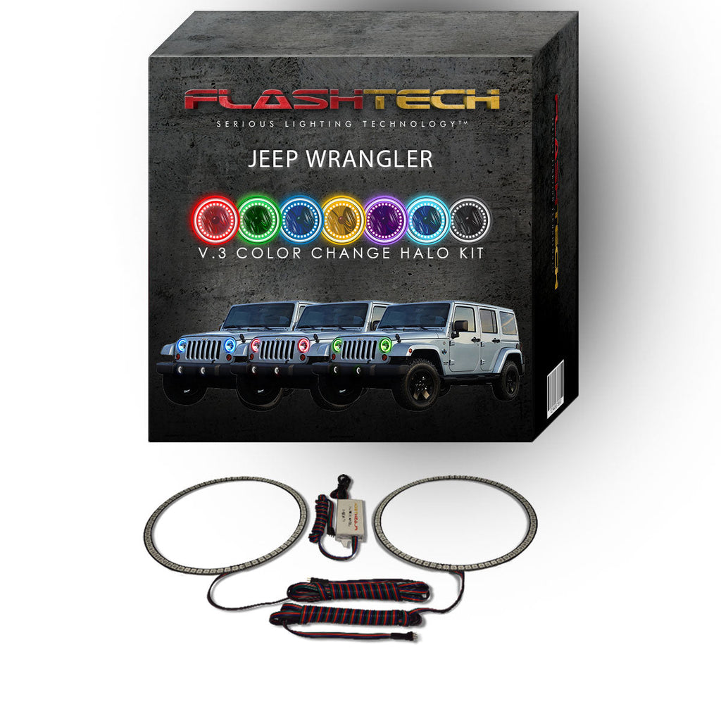 Jeep Wrangler V.3 Fusion Color Change LED Halo Headlight Kit 1997-2017