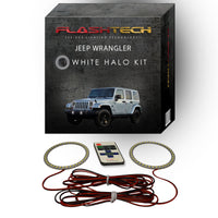 Jeep Wrangler White LED Halo Fog Light Kit 1997-2015