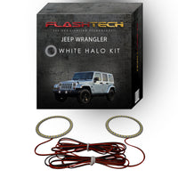 Jeep Wrangler White LED Halo Fog Light Kit 1997-2015