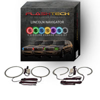 Lincoln Navigator V.3 Fusion Color Change LED Halo Headlight Kit 2003-2006