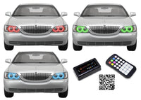 Lincoln Town Car V.3 Fusion Color Change LED Halo Headlight Kit 2005-2011