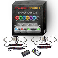 Lincoln Town Car V.3 Fusion Color Change LED Halo Headlight Kit 2005-2011