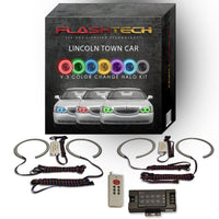 Lincoln Town Car V.3 Fusion Color Change LED Halo Headlight Kit 2005-2011