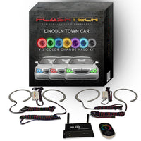 Lincoln Town Car V.3 Fusion Color Change LED Halo Headlight Kit 2005-2011
