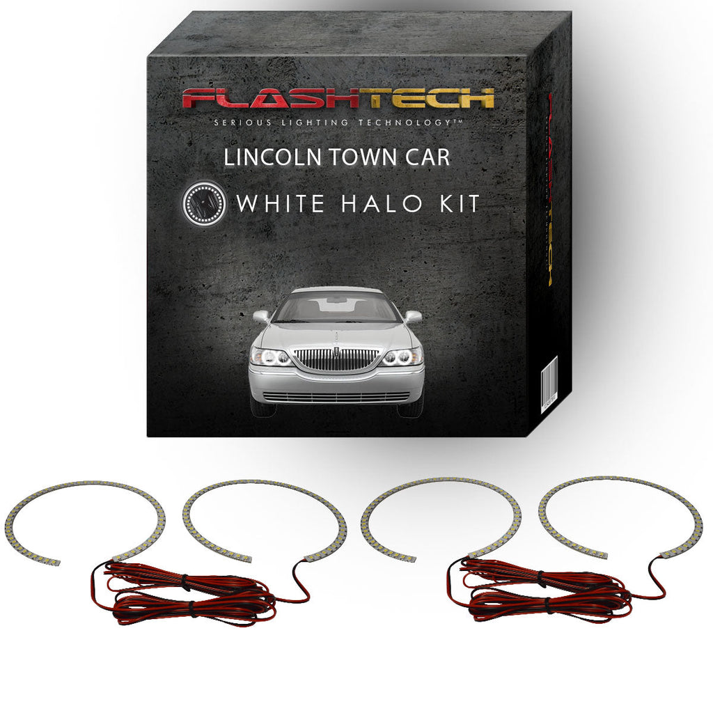 Lincoln Town Car White LED Halo Headlight Kit 2005-2011