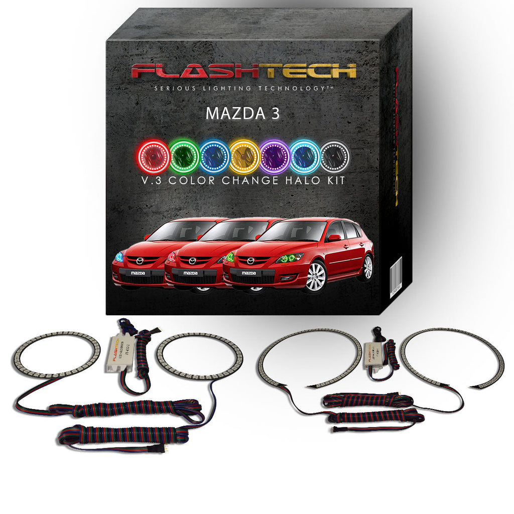 Mazda 3 V.3 Fusion Color Change LED Halo Headlight Kit 2004-2009