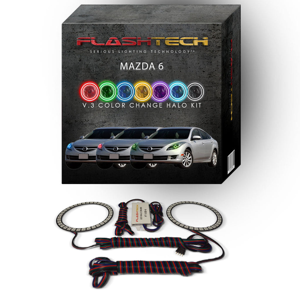 Mazda 6 V.3 Fusion Color Change LED Halo Headlight Kit 2009-2010