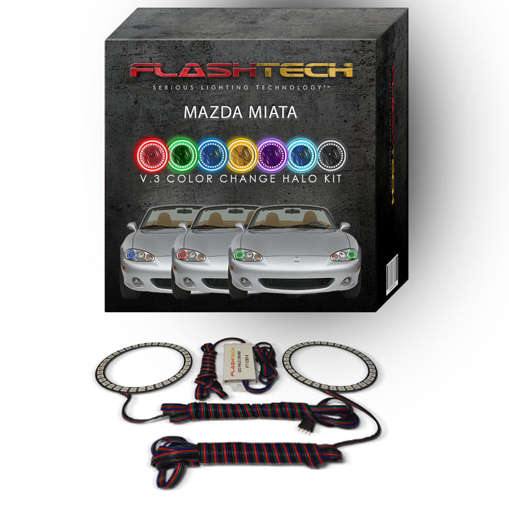 Mazda Miata V.3 Fusion Color Change LED Halo Headlight Kit 2001-2005
