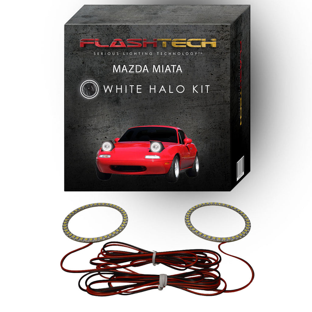 Mazda Miata White LED Halo Headlight Kit 1990-1997