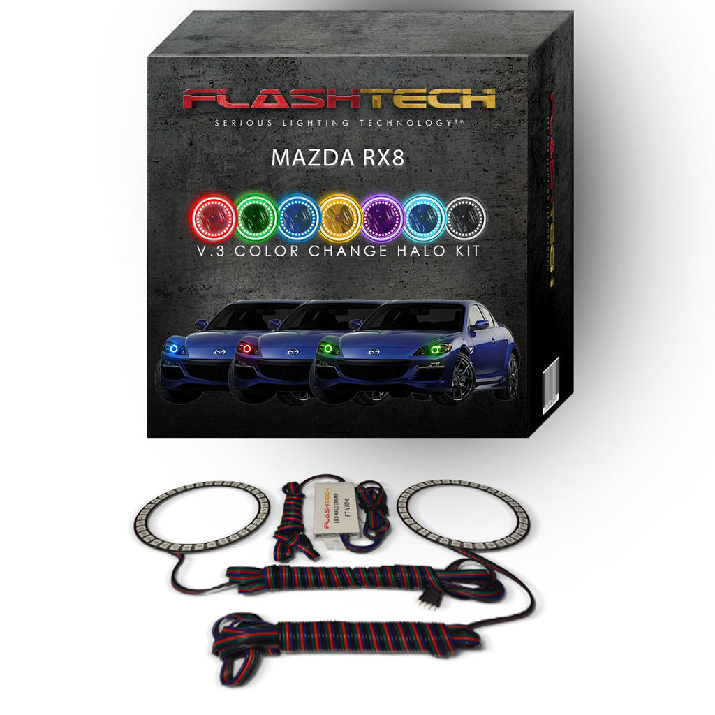 Mazda RX8 V.3 Fusion Color Change LED Halo Headlight Kit 2004-2008