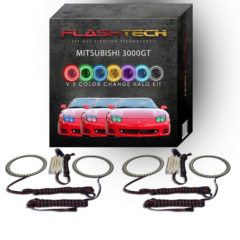 Mitsubishi 3000GT V.3 Fusion Color Change LED Halo Headlight Kit 1994-1998