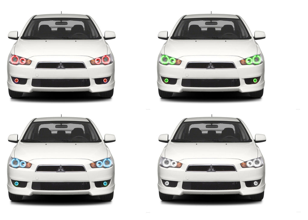 Mitsubishi Lancer V.3 Fusion Color Change Headlight & LED Halo Fog Light Kit 2008-2016