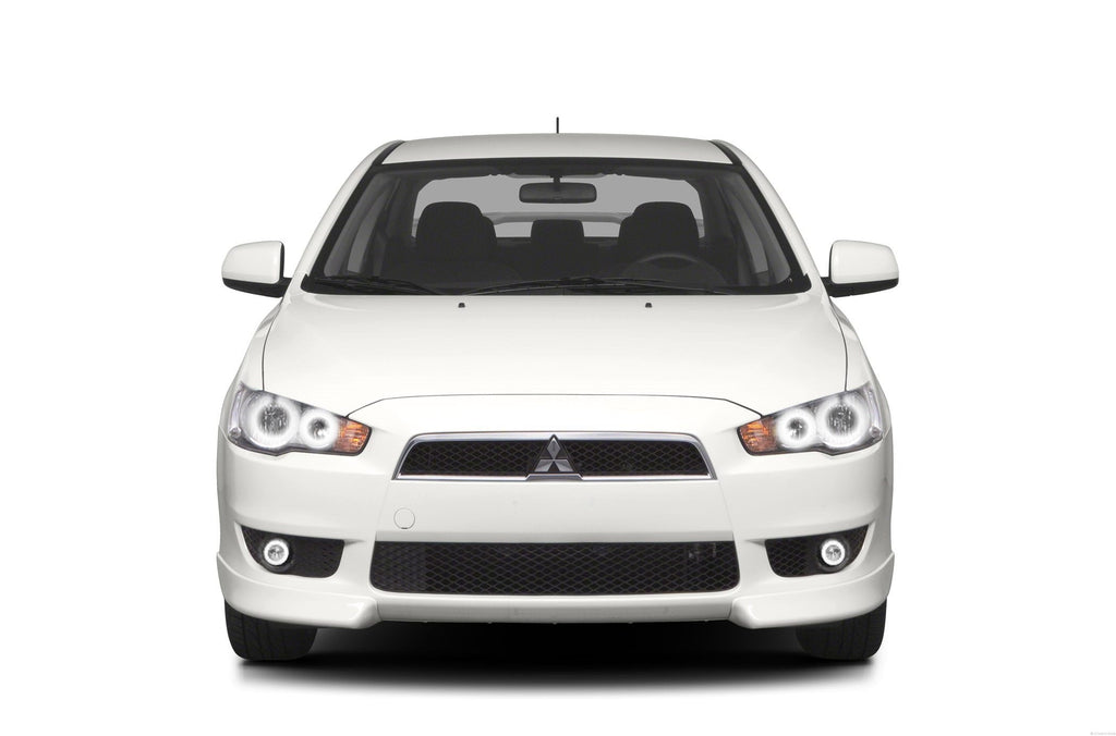 Mitsubishi Lancer White Headlight & LED Halo Fog Light Kit 2008-2016
