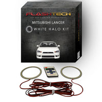 Mitsubishi Lancer White LED Halo Fog Light Kit 2008-2016
