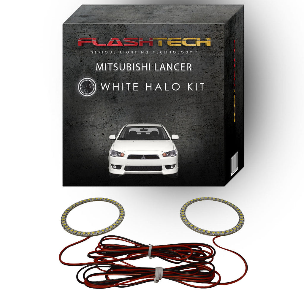 Mitsubishi Lancer White LED Halo Fog Light Kit 2008-2016
