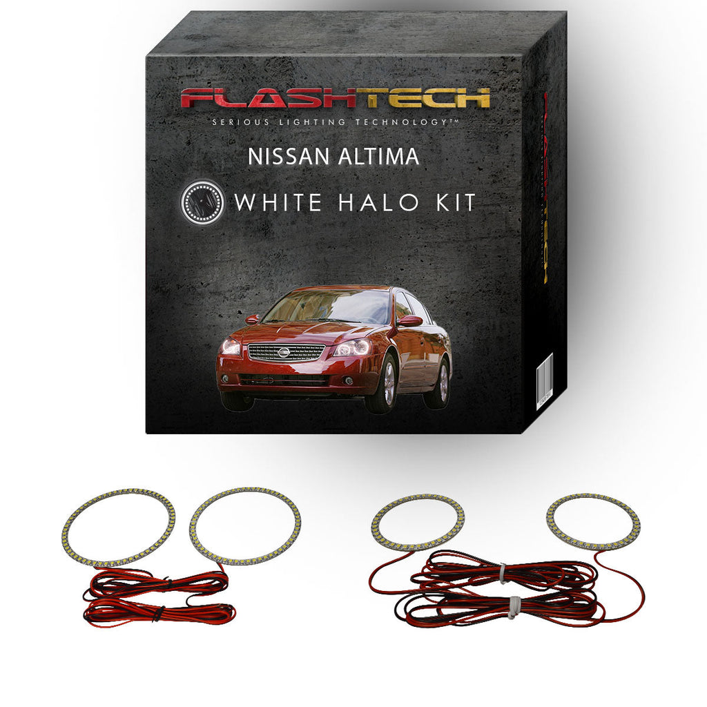 Nissan Altima White LED Halo Headlight Kit 2002-2006