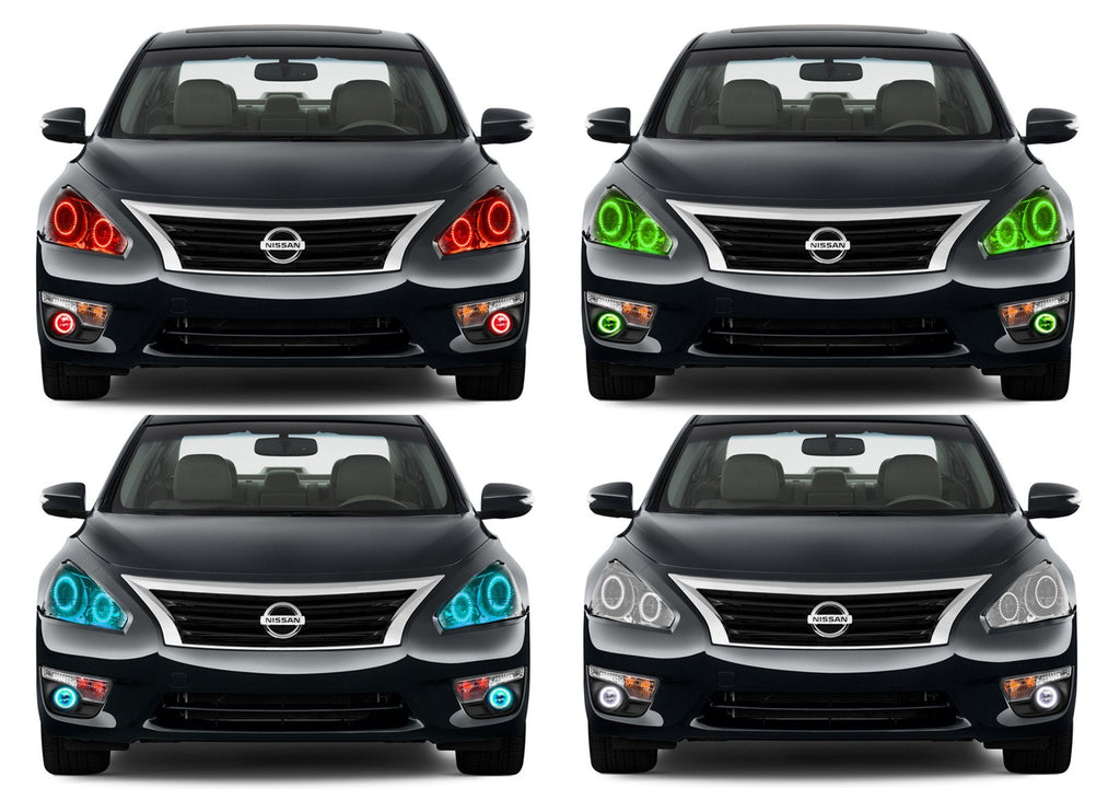 Nissan Altima Sedan V.3 Fusion Color Change Headlight & LED Halo Fog Light Kit 2013-2015