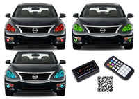 Nissan Altima Sedan V.3 Fusion Color Change Headlight & LED Halo Fog Light Kit 2013-2015