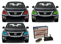 Nissan Altima Sedan V.3 Fusion Color Change Headlight & LED Halo Fog Light Kit 2013-2015