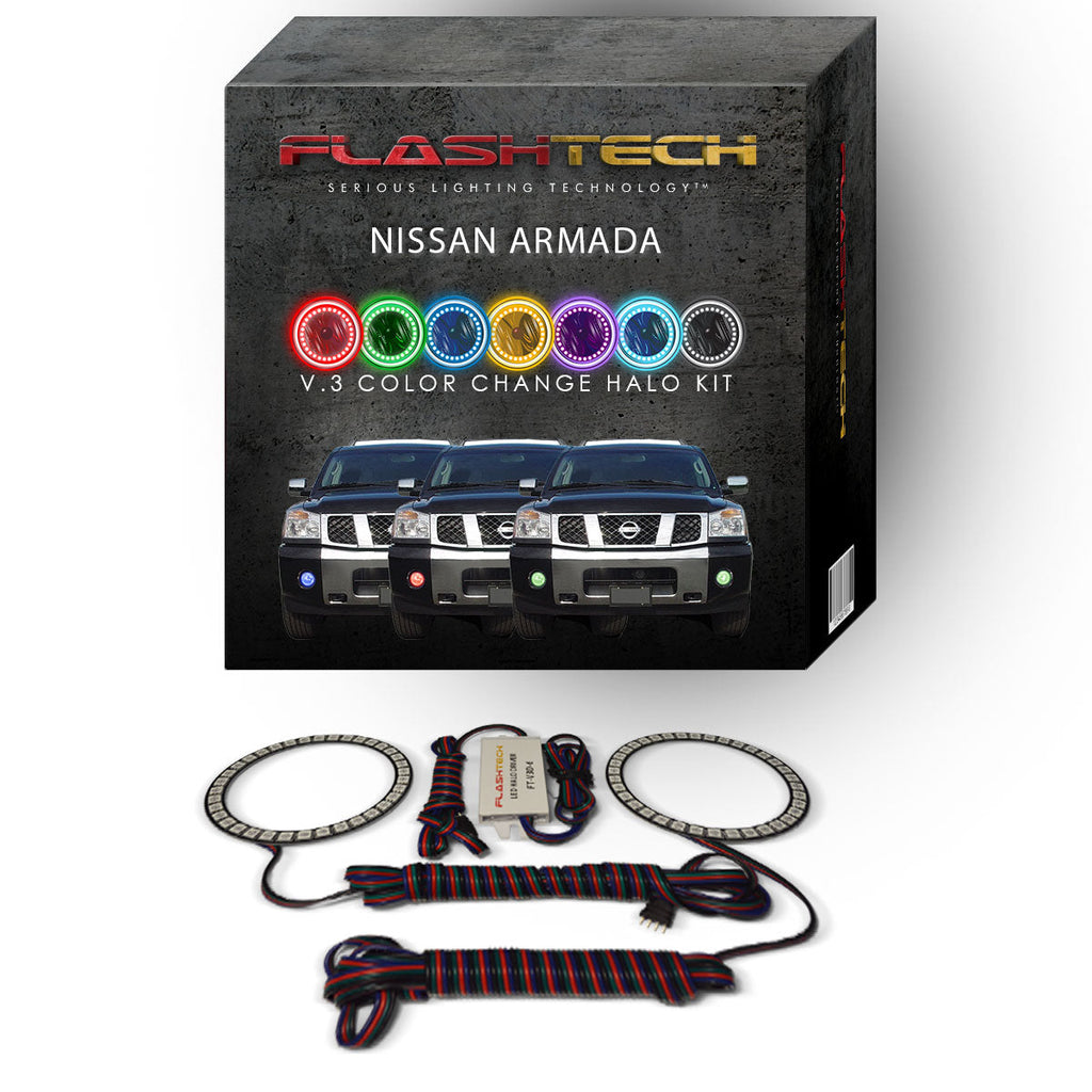 Nissan Armada V.3 Fusion Color Change LED Halo Fog Light Kit 2004-2007