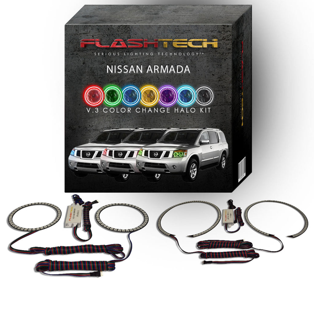 Nissan Armada V.3 Fusion Color Change LED Halo Headlight Kit 2004-2014