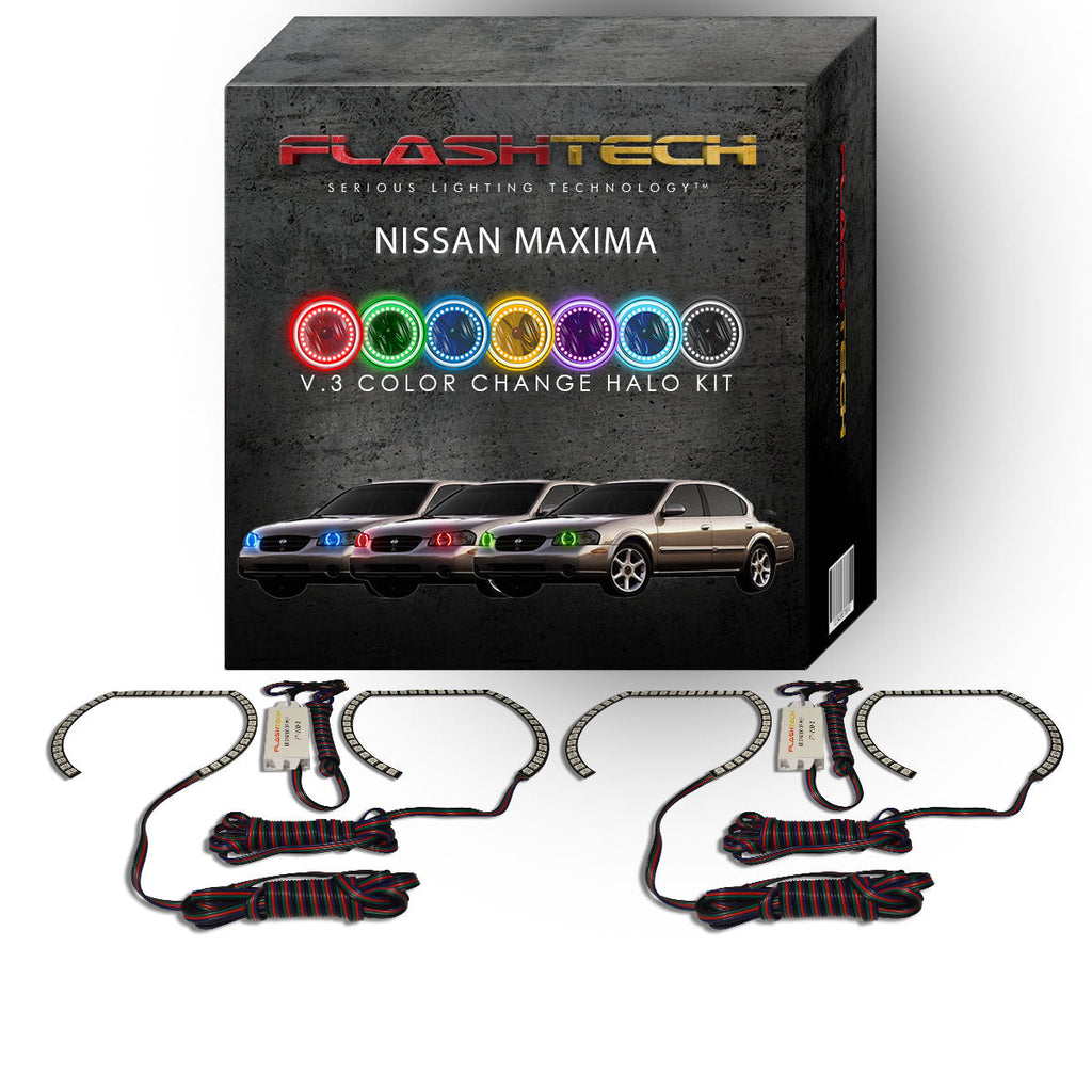 Nissan Maxima V.3 Fusion Color Change LED Halo Headlight Kit 2000-2001