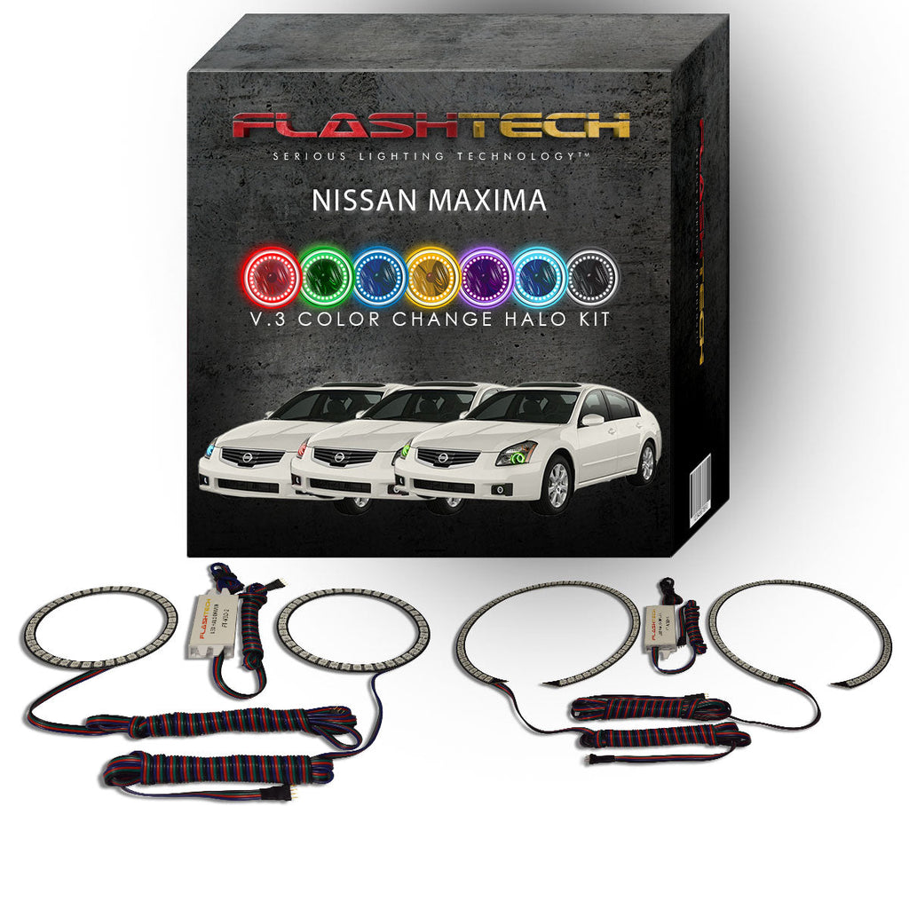 Nissan Maxima V.3 Fusion Color Change LED Halo Headlight Kit 2007-2008