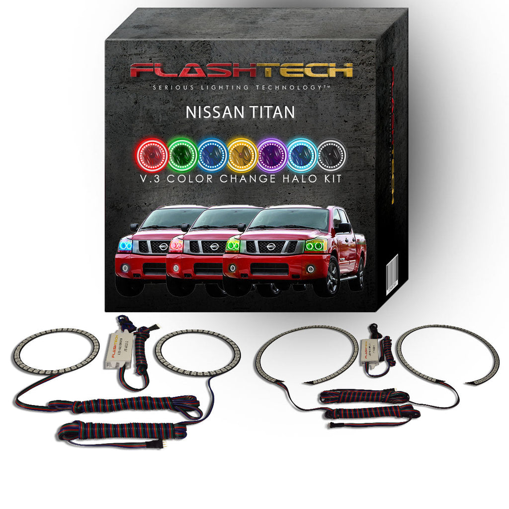 Nissan Titan V.3 Fusion Color Change LED Halo Headlight Kit 2004-2015