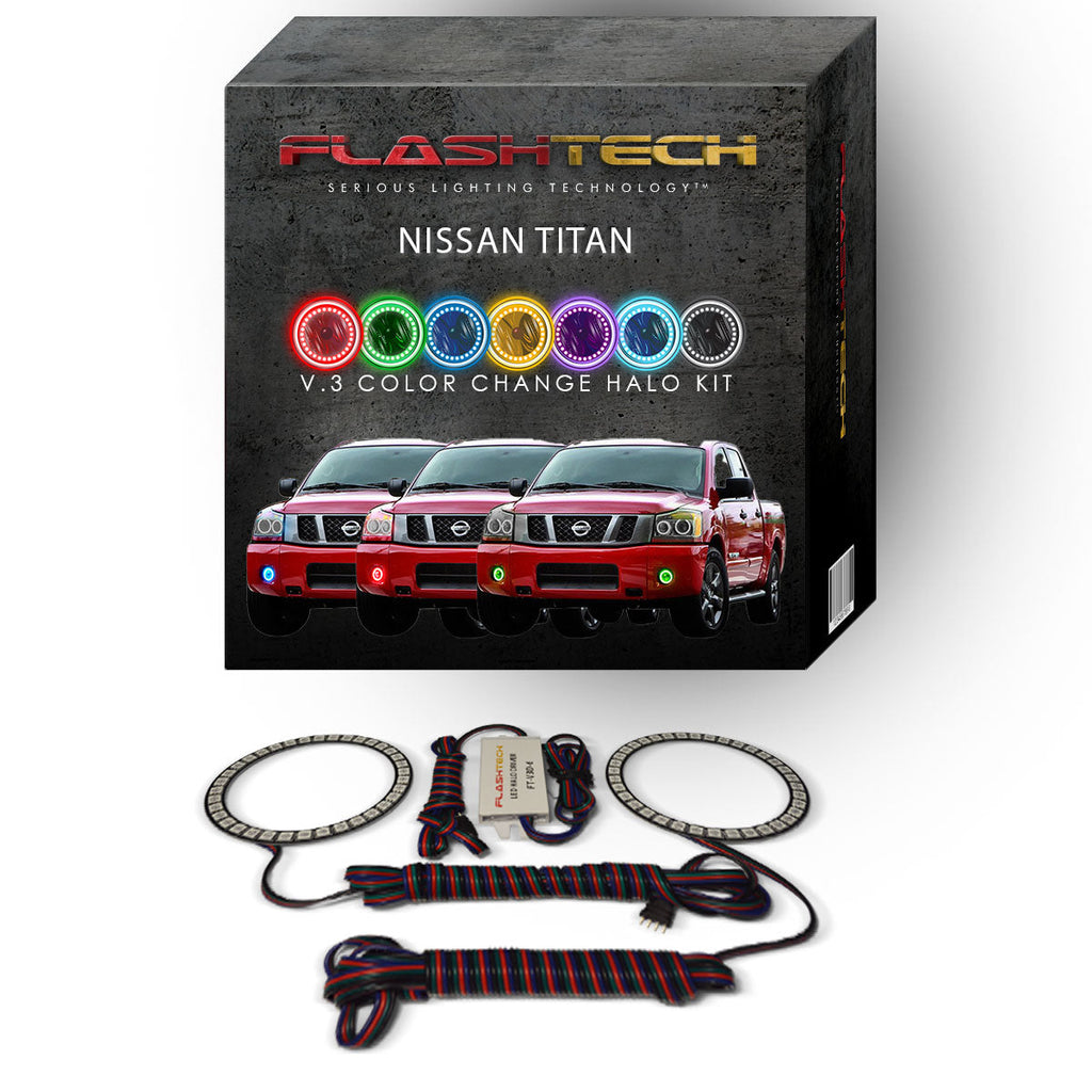 Nissan Titan V.3 Fusion Color Change LED Halo Fog Light Kit 2004-2015