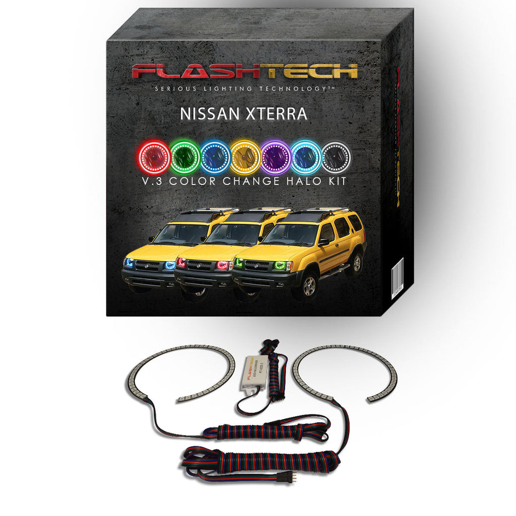 Nissan X-Terra V.3 Fusion Color Change LED Halo Headlight Kit 2000-2001